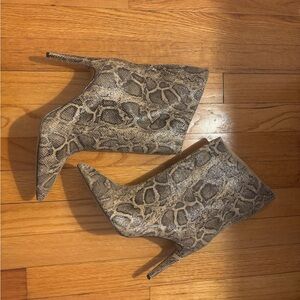 Express Snake Pattern Heeled Boots